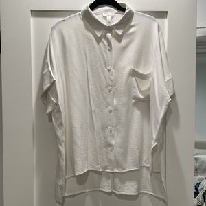 Leith oversized short sleeve button down blouse